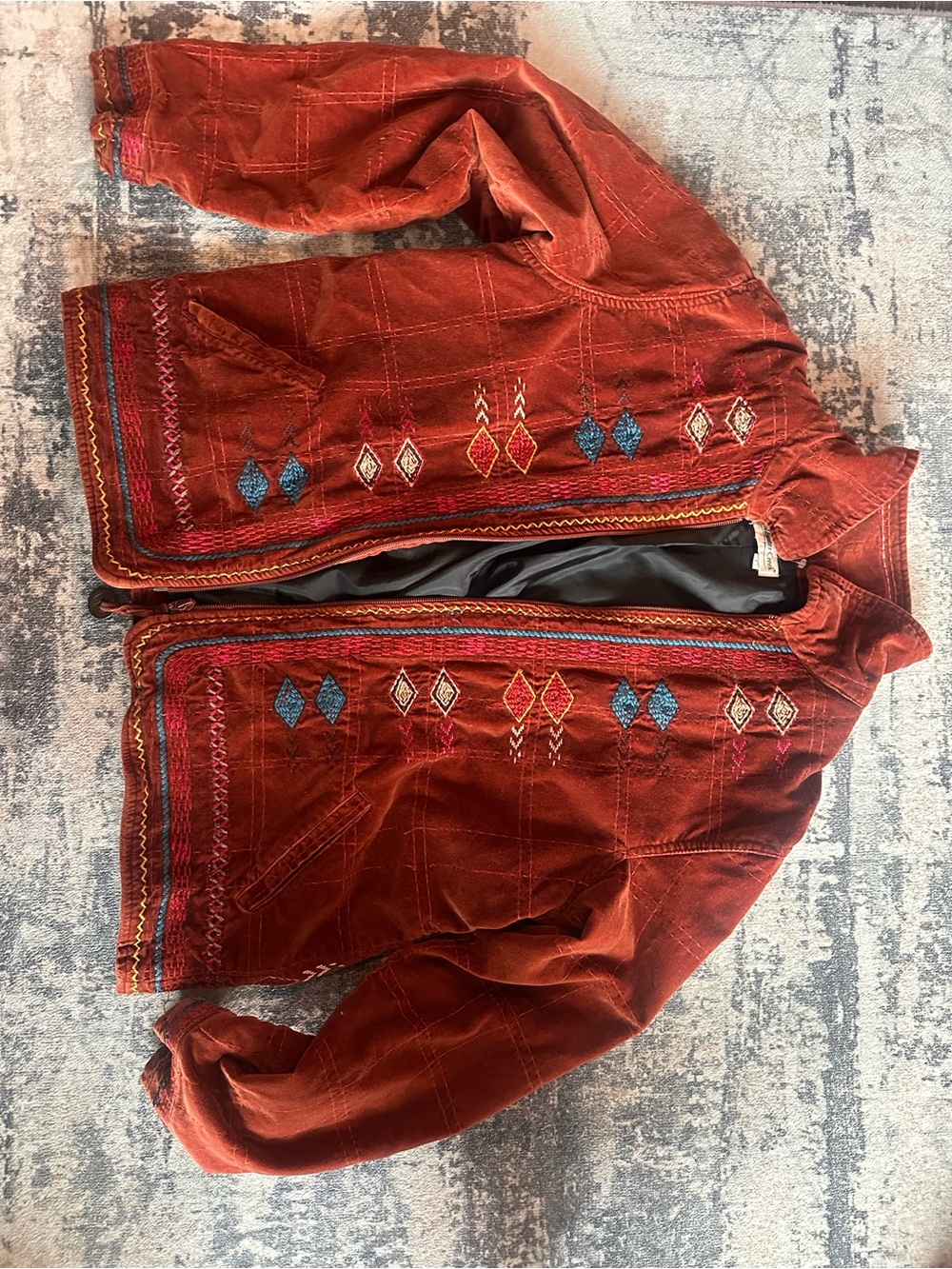 Coldwater Creek Rust Embroidered Utility Jacket - Picture 2 of 3